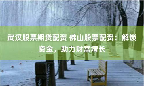 武汉股票期货配资 佛山股票配资：解锁资金，助力财富增长