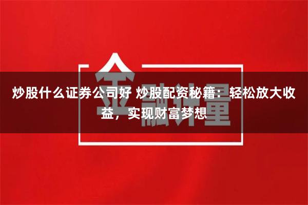 炒股什么证券公司好 炒股配资秘籍：轻松放大收益，实现财富梦想